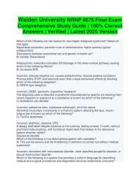Walden University NRNP 6675 Final Exam Comprehensive Study Guide | 100% Correct Answers