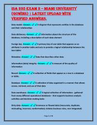 ISA 235 ExAm 2 – mIAmI UnIvErSIty (GowInS) | LAtESt UpLoAd wIth vErIfIEd AnSwErS.