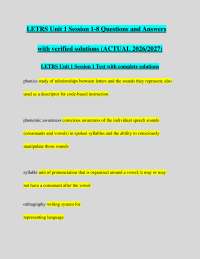 LETRS Unit 1 Session 1-8 Questions and Answers with verified solutions (ACTUAL 2026/2027)