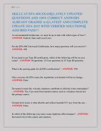 SKILLCAT EPA 608 EXAM|| LATELY UPDATED QUESTIONS AND 100% CORRECT ANSWERS ALREADY GRADED