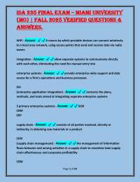 ISA 235 FInAl ExAm – mIAmI UnIvErSIty (mo) | FAll 2025 vErIFIEd QUEStIonS & AnSwErS.