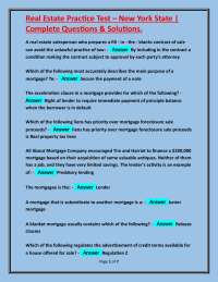 Real Estate Practice Test – New York State | Complete Questions & Solutions.