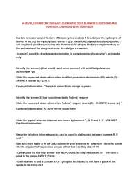 A-LEVEL CHEMISTRY ORGANIC CHEMISTRY 2025 SUMMER QUESTIONS AND CORRECT ANSWERS