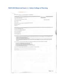 NUR 230 Maternal Exam 1 | Galen College of Nursing