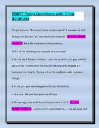 SBIRT Exam Questions Guide with Clear Solutions | Ace Your Exam