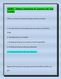 SBIRT Master Questions & Answers for Top Grades |2025/2026