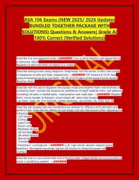 ASA 106 Exams (NEW 2025/ 2026 Updates BUNDLED TOGETHER PACKAGE WITH SOLUTIONS) Questions