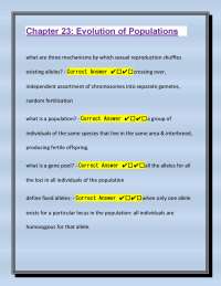 Chapter 23: Evolution of Populations Smart Revision: Questions & Solutions That Work