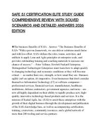 SAFE 5.1 CERTIFICATION ELITE STUDY GUIDE COMPREHENSIVE REVIEW WITH SOLVED SCENARIOS AND DE