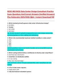 DCDC-002 BICSI Data Center Design Consultant Practice Exam Questions And Correct Answers