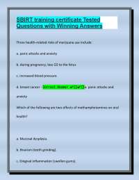 SBIRT training certificate Tested Questions with Winning Answers | Test Your Knowledge