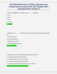 FF1 IFO Final Exam V2 IFTSA | Questions and verified Answers| Latest 2026/ 2027 Update