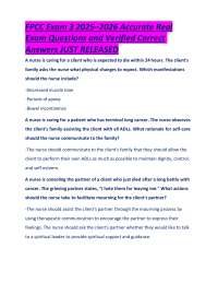 FPCC Exam 3 2025–2026 Accurate Real Exam Questions and Verified Correct Answers JUST RELEA