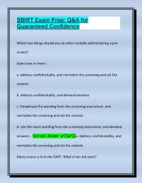 SBIRT Exam Prep: Q&A for Guaranteed Confidence | Test Your Knowledge |2025/2026