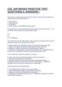 CDL AIR BRAKE PRACTICE TEST QUESTIONS & ANSWERS.!
