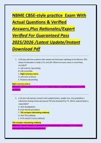 NBME CBSE-style practice Exam With Actual Questions & Verified Answers,Plus Rationales/Exp