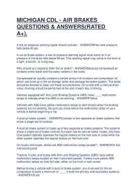 MICHIGAN CDL - AIR BRAKES QUESTIONS & ANSWERS(RATED A+).