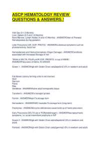 ASCP HEMATOLOGY REVIEW QUESTIONS & ANSWERS.!