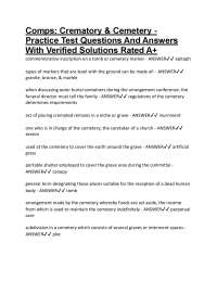 Comps: Crematory & Cemetery - Practice Test Questions And Answers With Verified Solutions