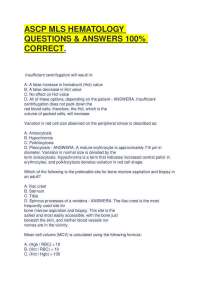 ASCP MLS HEMATOLOGY QUESTIONS & ANSWERS 100% CORRECT.