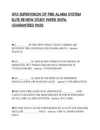 S95 SUPERVISION OF FIRE ALARM SYSTEM ELITE REVIEW STUDY PAPER 100% GUARANTEED PASS