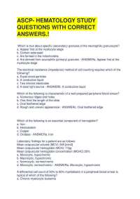 ASCP- HEMATOLOGY STUDY QUESTIONS WITH CORRECT ANSWERS.!