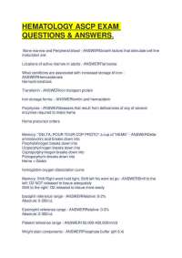 HEMATOLOGY ASCP EXAM QUESTIONS & ANSWERS.