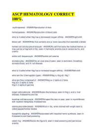 ASCP HEMATOLOGY CORRECT 100%.
