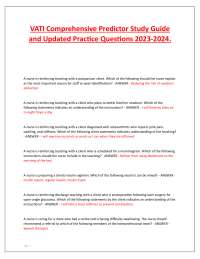 VATI Comprehensive Predictor Study Guide and Updated Practice Questions 2023-2024.