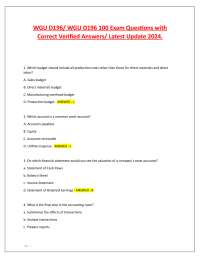WGU D196/ WGU D196 100 Exam Questions with Correct Verified Answers/ Latest Update 2024.