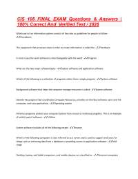 CIS 105 FINAL EXAM Questions & Answers | 100% Correct And Verified Test / 2026