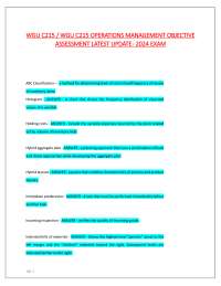 WGU C215 / WGU C215 OPERATIONS MANAGEMENT OBJECTIVE ASSESSMENT LATEST UPDATE - 2024 EXAM