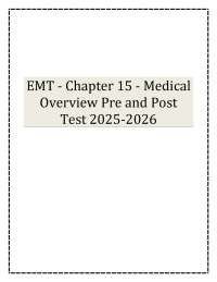 EMT - Chapter 15 - Medical Overview Pre and Post Test 2025-2026