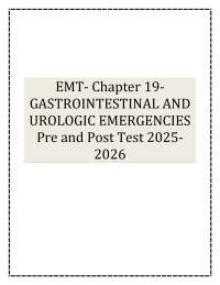 EMT- Chapter 19- GASTROINTESTINAL AND UROLOGIC EMERGENCIES Pre and Post Test 2025- 2026