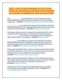 NEW!!! CRC EXAM UPGRADED ACTUAL EXAM WITH 150+ QUESTIONS AND DETAILED ANSWERS ALL RATED