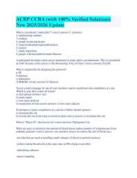 ACRP CCRA (with 100% Verified Solutions) New 2025/2026 Update