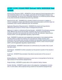 ACRP CCRC EXAM PREP Solved 100% 2025/2026 New Update