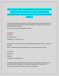 WGU Course C836 - Fundamentals of Information Security Quizlet by Brian MacFarlane Latest