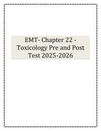 EMT- Chapter 22 - Toxicology Pre and Post Test 2025-2026