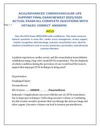 ACLS/ADVANCED CARDIOVASCULAR LIFE SUPPORT FINAL EXAM NEWEST 2025/2026 ACTUAL EXAM ALL COMP