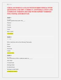 CHEM 210 MODULE 6 EXAM WITH DYSRHYTHMIAS WITH QUESTIONS AND 100% CORRECT ANSWERS|| LATEST