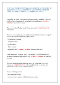 WGU C468 INFORMATION MANAGEMENT AND APPLICATION OF TECHNOLOGY EXAM | QUESTIONS AND ANSWER