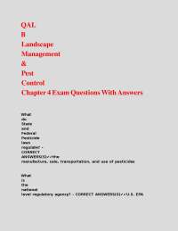 QAL B Landscape Management & Pest Control Chapter 4 Exam Questions With Answers