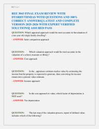 REE 3043 FINAL EXAM REVIEW WITH DYSRHYTHMIAS WITH QUESTIONS AND 100% CORRECT ANSWERS|| L