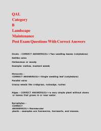 QAL Category B Landscape Maintenance Post Exam Questions With Correct Answers.