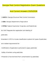 Georgia Category 41 Pest Control Mosquito Surveillance-Exam Questions And Correct Answers
