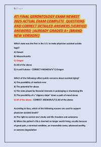 ATI FINAL GERONTOLOGY EXAM NEWEST 2025 ACTUAL EXAM COMPLETE QUESTIONS AND CORRECT DETAI