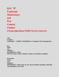 QAL B Landscape Maintenance and Pest Control, Chapter 2 Exam Questions With Correct Answer