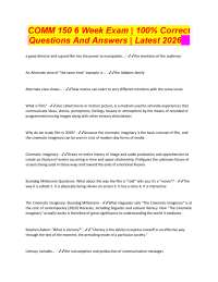 COMM 150 6 Week Exam | 100% Correct Questions And Answers | Latest 2026