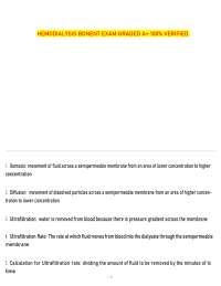 Hemodialysis BONENT Exam Questions and Answers Graded A+ 100% Verified